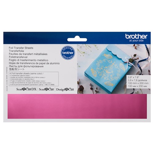 Brother Foil Transfer Sheets Pink 100mm x 200mm Pack of 4 Scan N Cut_2